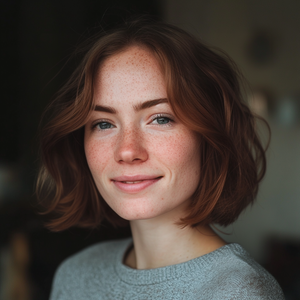 Portret van een glimlachende jonge vrouw