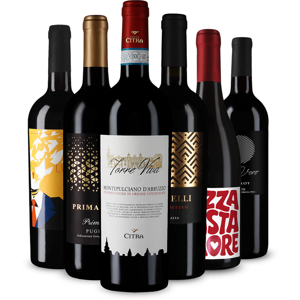 Italiaanse rode wijn om verliefd op te worden in ontdekkerspakket