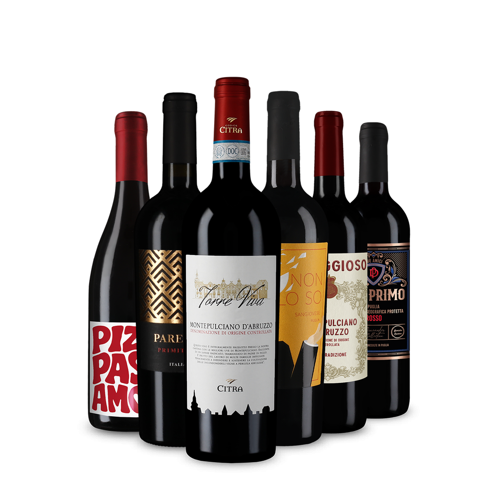 Italiaanse rode wijn om verliefd op te worden in ontdekkerspakket