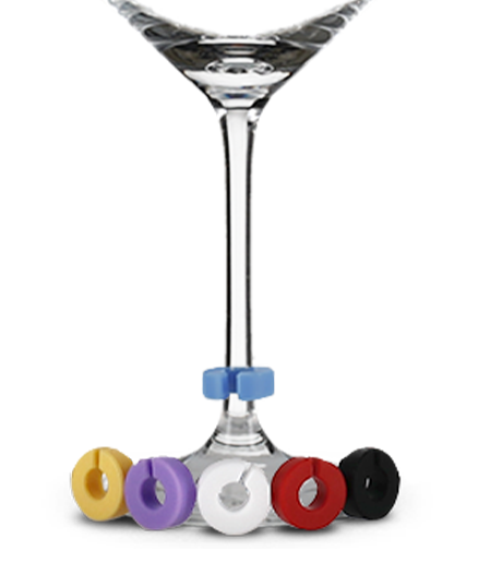 Wijnglasmarkers rond 6 stuks-set