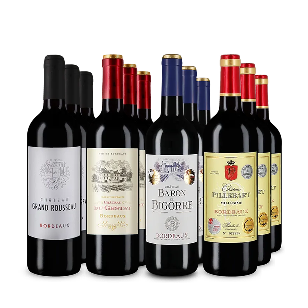 Feestelijke bordeaux-sterren in 4x3-pakket – Gold