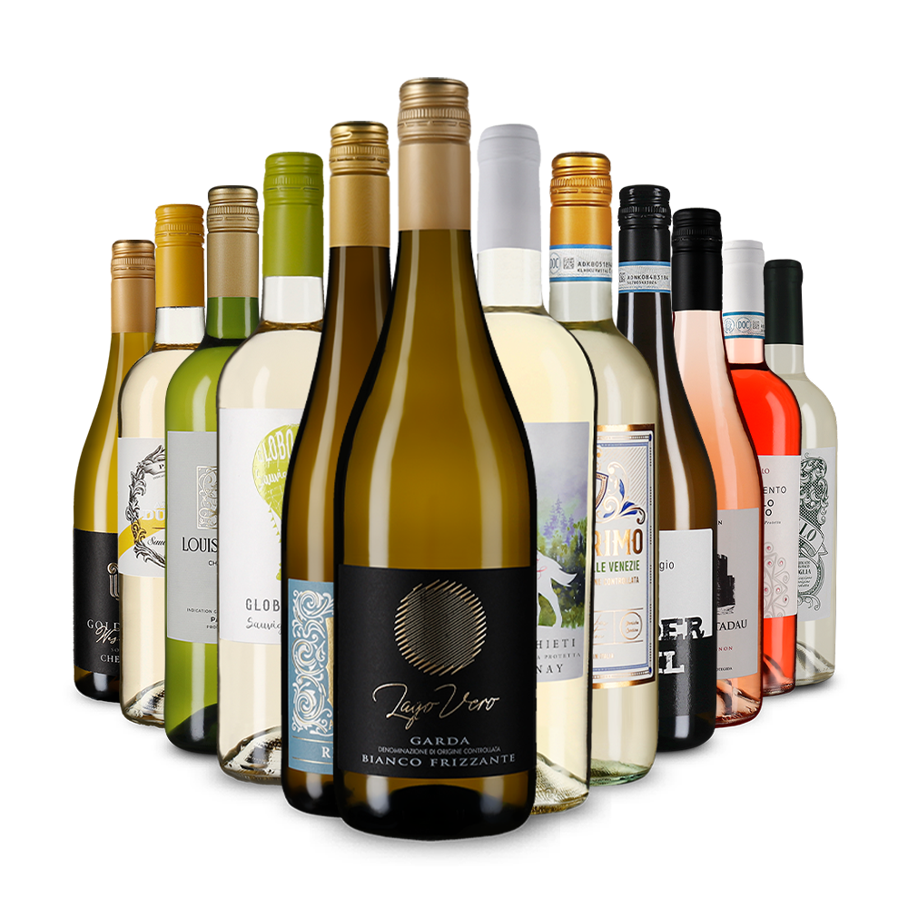 Frisheid voor januari: witte wijn en rosé in 12 flessen-voordeelpakket