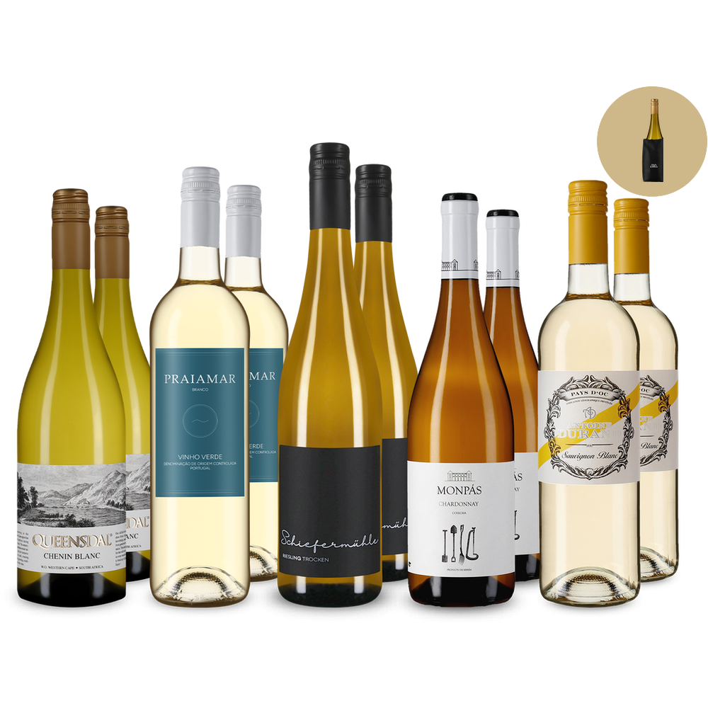 Internationale wittewijnhits in 5x2-pakket + koelmanchet