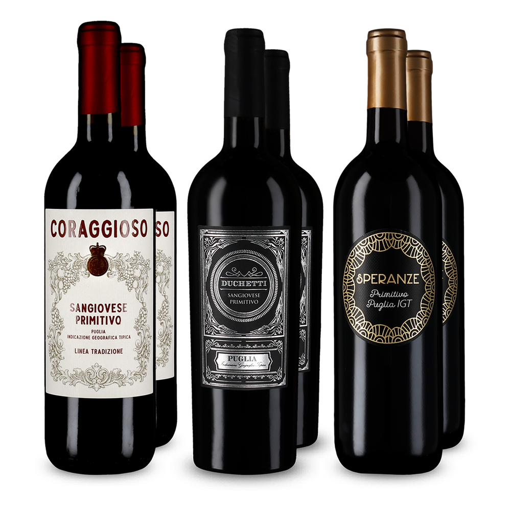 Met goud bekroonde primitivo-sterren in 3x2-pakket - zonder verzendkosten