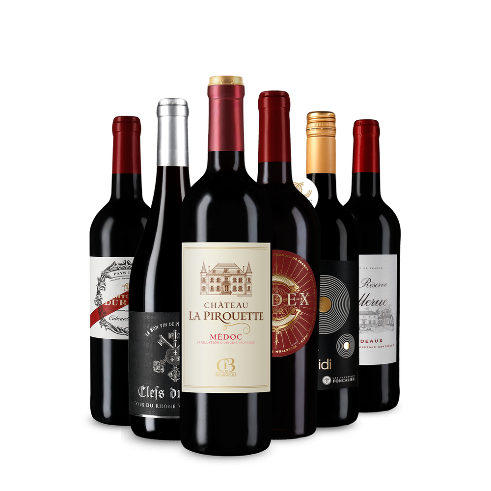 Franse rodewijnsterren in 6 flessen-pakket – Gold