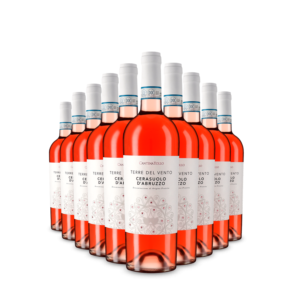 10 flessen Terre del Vento Cerasuolo d'Abruzzo Rosato 2025 – Gold