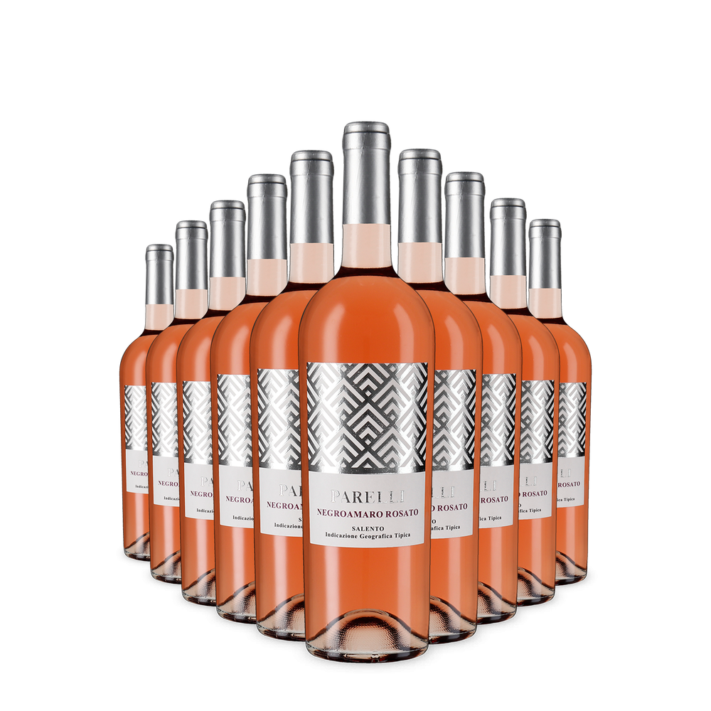 10 flessen Parelli Negroamaro Rosato 2025 – Gold