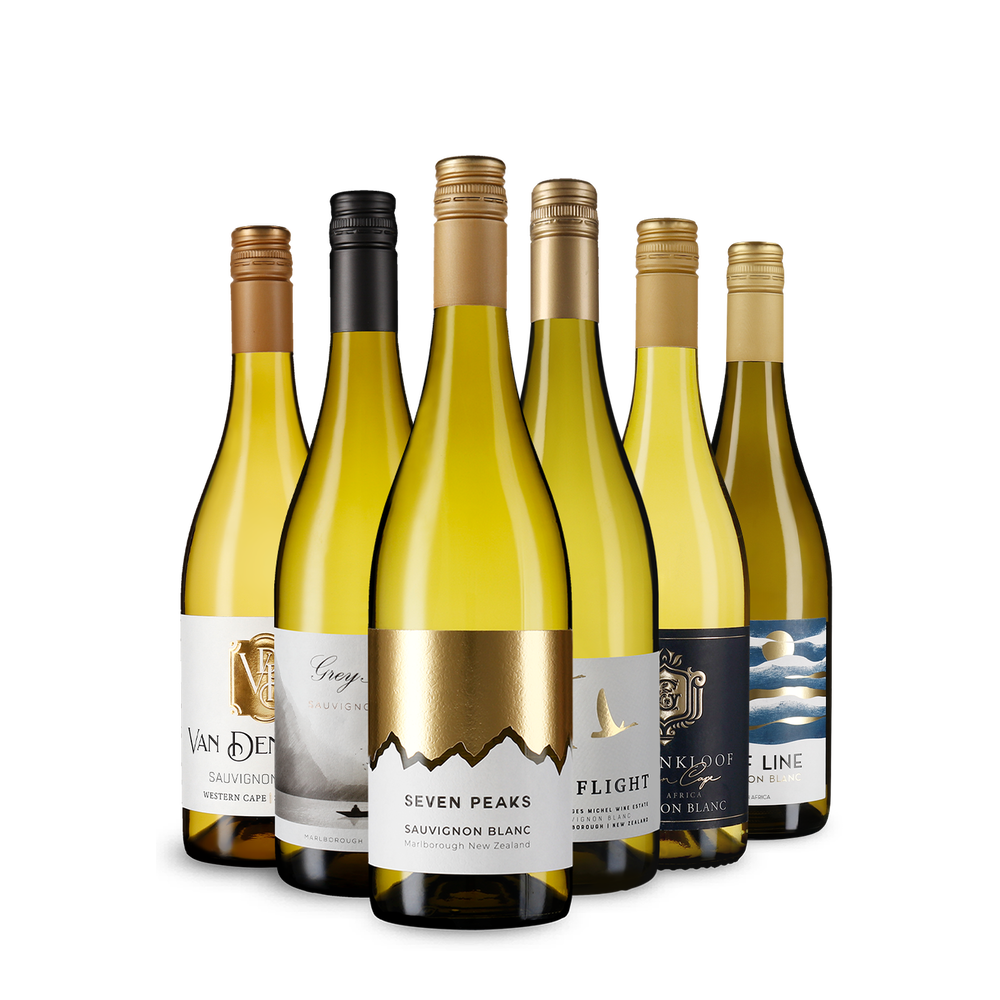 6x1 Sauvignon Blanc-diversiteit uit Nieuw-Zeeland en Zuid-Afrika